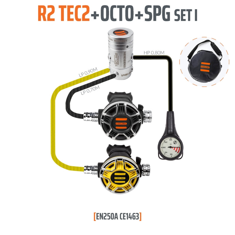 Tecline R2 TEC2 set I met octopus en manometer