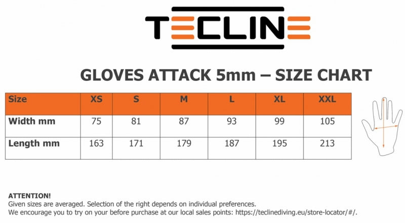 Gloves neoprene Attack Tecline 5 mm