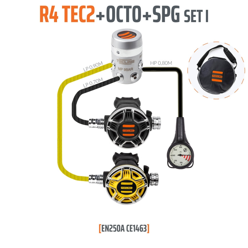 Tecline R4 TEC2 set I met octopus en manometer