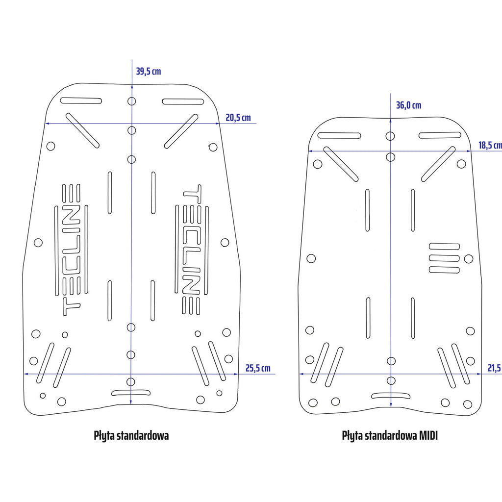 Tecline Back plate Aluminium 3mm MIDI