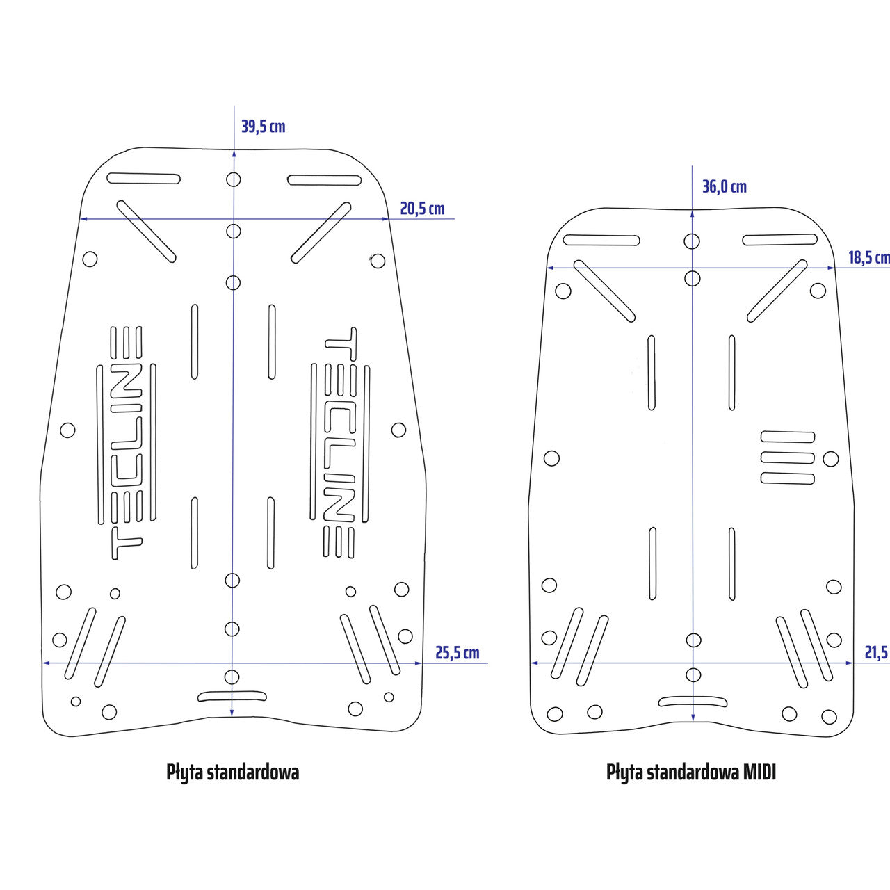 Tecline Back plate Aluminium 3mm MIDI