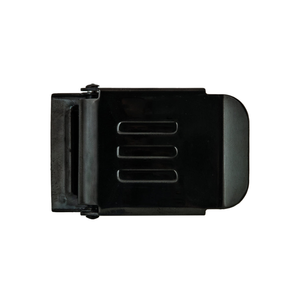 Tecline Gesp RVS 50mm met logo E, zwart "Military Line"