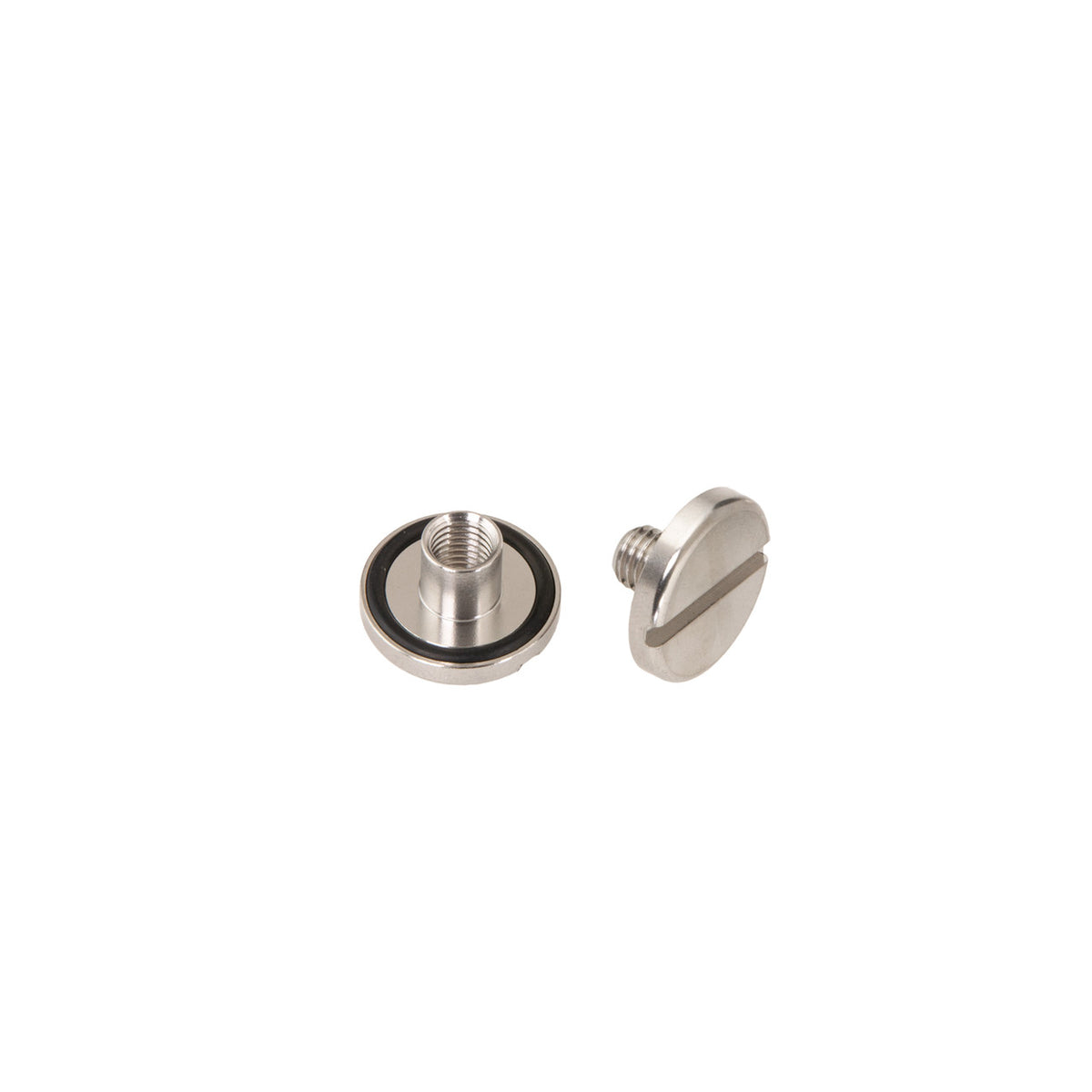 Tecline RVS Bout, kort (10mm) met RVS moer en O-ring