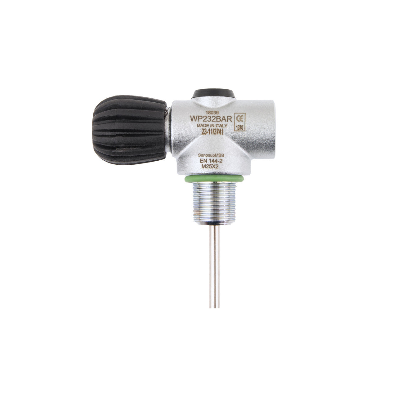 Enkele kraan M25x2, voor Rebreather