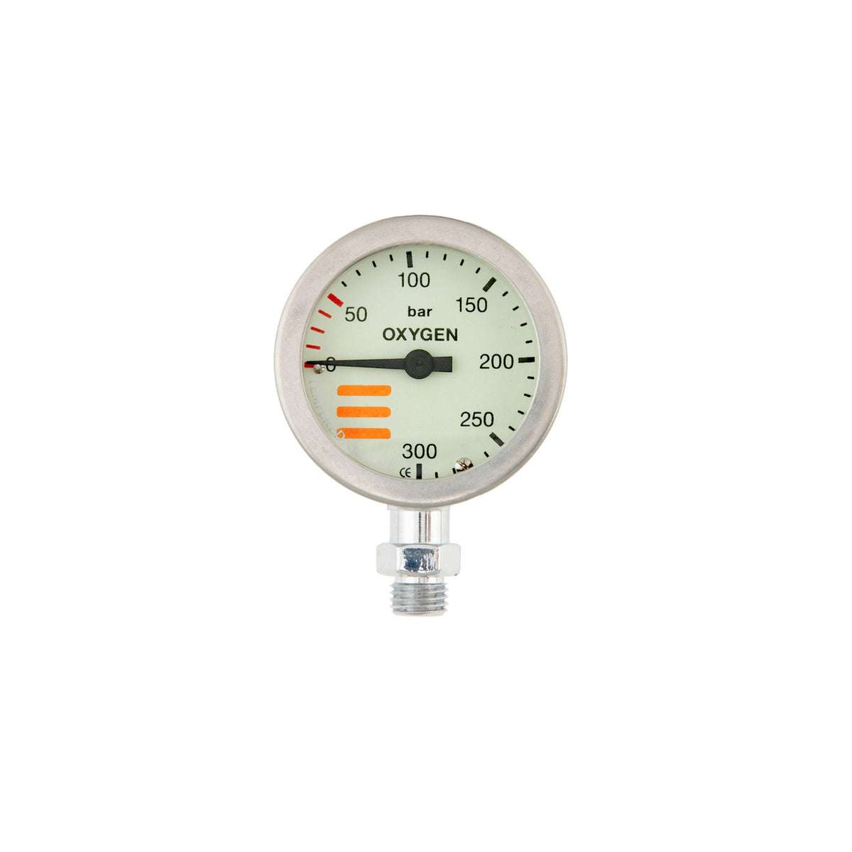 Tecline Manometer 52mm 300bar "Oxygen" - Chrome